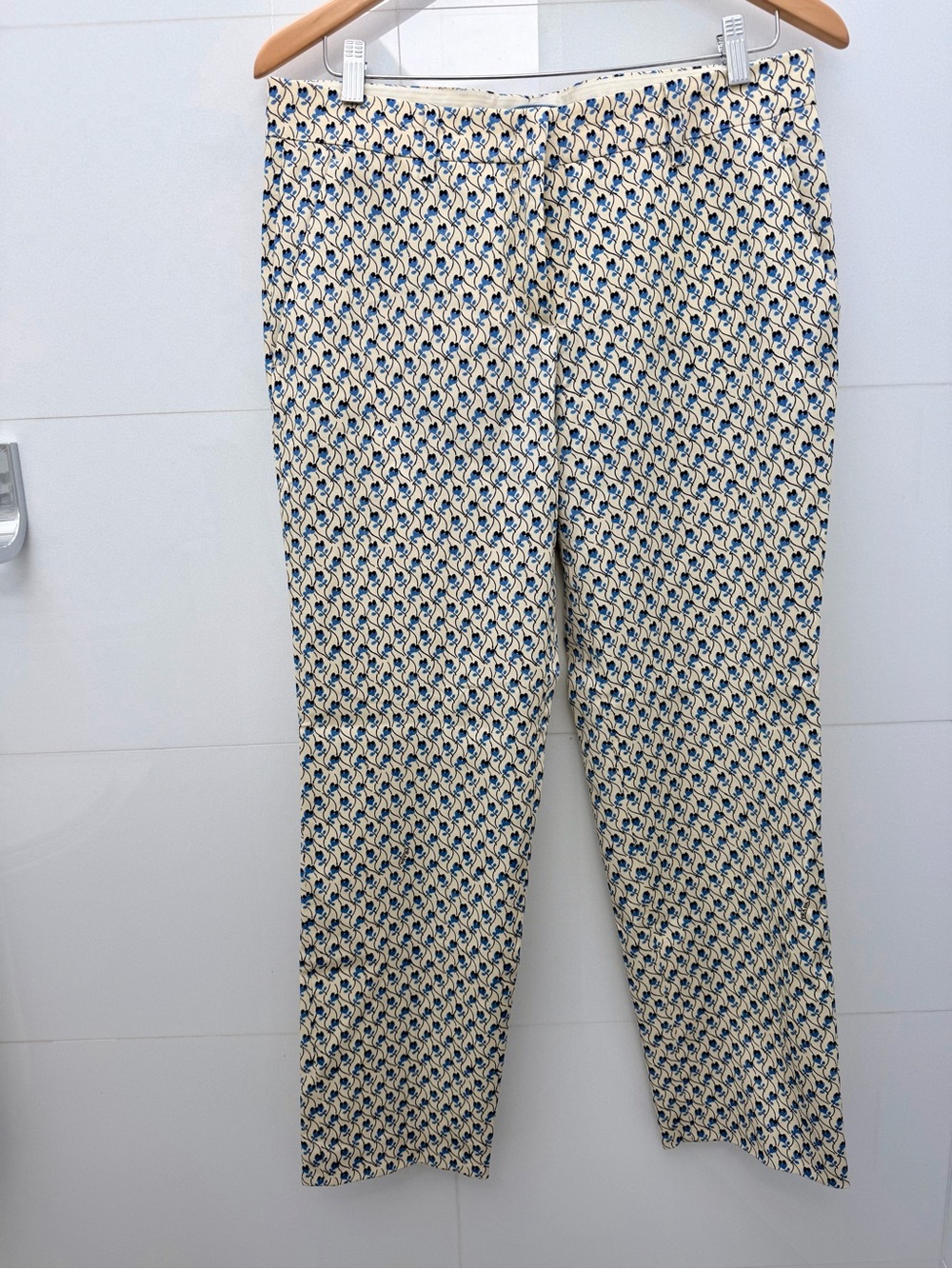 Prada Cream & Blue Printed Women’s Pants